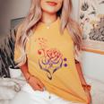 薔薇の花 ピアノ ミュージシャン 音符 ラブミュージ レディースオーバーサイズコンフォートTシャツ Mustard
