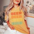 面白いtシャツ 酒 ビール Beer 飲み おもしろ 英語 文字入り 飲み会 酒好き メンズ レディース レディースオーバーサイズコンフォートTシャツ Mustard