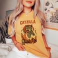 Catzilla Japanese Cat Cat Graphic Women's Oversized Comfort T-Shirt Yam