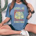 40歳の誕生日 男性 女性 40歳 1984年 装飾 面白い ギフト レディースオーバーサイズコンフォートTシャツ Blue Jean