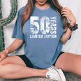 50歳 男性 ギフト 50歳 誕生日プレゼント 女性用 レディースオーバーサイズコンフォートTシャツ Blue Jean