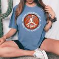 Basketball Never Underestimate A Girl Who Plays Basketball レディースオーバーサイズコンフォートTシャツ Blue Jean