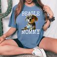 Beagle Mommyビーグル ママ フンデ ママについてつぶやく イングリッシュ・ビーグル ママ レディースオーバーサイズコンフォートTシャツ Blue Jean
