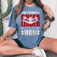 My Favorite Cheerleader Calls Me Mom Cheer Mom Women's Oversized Comfort T-Shirt Blue Jean