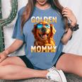 Golden Mommyゴールデン・ママ 母の日 ゴールデンレトリバー・ママ レディースオーバーサイズコンフォートTシャツ Blue Jean