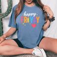 Happy Fri Yay Friday Lovers Teacher Fri Yay Weekend Women's Oversized Comfort T-Shirt Blue Jean