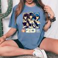 I Love 2D Girls ファニーメイド アニメ マンガ Manwha Waifu Otaku レディースオーバーサイズコンフォートTシャツ Blue Jean