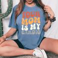 Your Mom Is My Cardio Groovy Palestra Allenamenti Regali Per Papà T-shirt comoda oversize da donna Blue Jean
