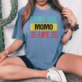 Momo 桃 レディースオーバーサイズコンフォートTシャツ Blue Jean