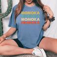 Momoka 桃花 レディースオーバーサイズコンフォートTシャツ Blue Jean
