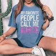My Favorite People Call Me Auntie 母の日シャツ レディースオーバーサイズコンフォートTシャツ Blue Jean