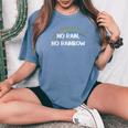 No Rain No Rainbow レディースオーバーサイズコンフォートTシャツ Blue Jean