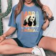 Panda Is Mypirit Animal かわいいパンダヴィンテージパンダ レディースオーバーサイズコンフォートTシャツ Blue Jean