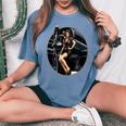 Pinup Girl Warbird 軍用航空機 航空機 レディースオーバーサイズコンフォートTシャツ Blue Jean