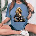 Pinup Girl バイカー オートバイ ライダー ヴィンテージ レディースオーバーサイズコンフォートTシャツ Blue Jean