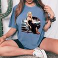 Pinup Girl ビンテージクラシックカー ホットロッド ロカビリー レディースオーバーサイズコンフォートTシャツ Blue Jean