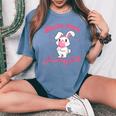 Shake Your Bunny Tail 愛らしいバブルガム レディースオーバーサイズコンフォートTシャツ Blue Jean