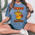 Taco Trump Always Chickens Out レディースオーバーサイズコンフォートTシャツ Blue Jean