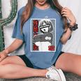 あがかお フェイス Lewd アニメ 女の子 和服 オタク用 レディースオーバーサイズコンフォートTシャツ Blue Jean