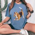 ビーグルシャツ ビーグルtシャツ Love Is Dog Mom Dad 子犬 ペット キュート レディースオーバーサイズコンフォートTシャツ Blue Jean