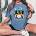 レトロ 45歳 ヴィンテージ 1980年6月 45歳の誕生日 男性 女性 レディースオーバーサイズコンフォートTシャツ Blue Jean