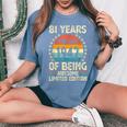 ヴィンテージ 1942 81 歳男性女性面白い誕生日アパレル レディースオーバーサイズコンフォートTシャツ Blue Jean