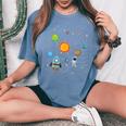 宇宙 惑星 太陽系 宇宙飛行士 オタク キッズ 男の子 女の子 レディースオーバーサイズコンフォートTシャツ Blue Jean