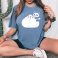 肉まんとパンダ かわいい チャイナ Pork Bunpanda レディースオーバーサイズコンフォートTシャツ Blue Jean