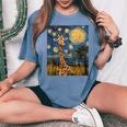 Cute Giraffe Africa Van Gogh Style Starry Night Women's Oversized Comfort T-Shirt Mustard Cute Giraffe Africa Van Gogh Style Starry Night Women's Oversized Comfort T-Shirt Mustard