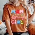 Mom Of The Birthday Girl Family Summer Beach Birthday Party Women's Oversized Comfort T-Shirt Crimson Mom Of The Birthday Girl Family Summer Beach Birthday Party Women's Oversized Comfort T-Shirt Crimson