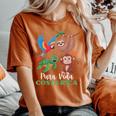 Parrot Sloth Turtle Vacation Tropical Pura Vida Costa Rica Women's Oversized Comfort T-Shirt Crimson