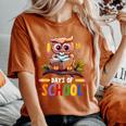 100Th Days Ofchool Owls 鳥 学生 100日間の学校 レディースオーバーサイズコンフォートTシャツ Yam