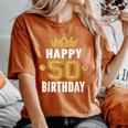 50歳の男性と女性のための50歳の誕生日のアイデア レディースオーバーサイズコンフォートTシャツ Yam