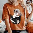 I Am Looking At You 面白い チワワ ポケット犬 お母さん 恋人 レディースオーバーサイズコンフォートTシャツ Yam