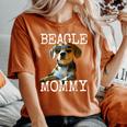 Beagle Mommyビーグル ママ フンデ ママについてつぶやく イングリッシュ・ビーグル ママ レディースオーバーサイズコンフォートTシャツ Yam
