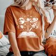 Bookpace Reading Lover Teacher Bookworm Librarian Reader レディースオーバーサイズコンフォートTシャツ Yam