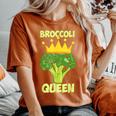 Broccoli Queen ブロッコリーの女王 ブロッコリー ベジタリアン・ベジタブル ブロッコリー レディースオーバーサイズコンフォートTシャツ Yam
