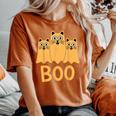 Cat ゴーストブー キュート キティ 猫好き ハロウィン 女性 男性 レディースオーバーサイズコンフォートTシャツ Yam