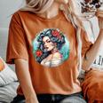Chicano Girl メキシコ系アメリカ人 シカーノ ヒスパニック ラティーナ レディースオーバーサイズコンフォートTシャツ Yam