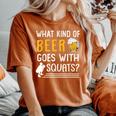 Workout Gym Meme For Beer Loversquats Joke レディースオーバーサイズコンフォートTシャツ Yam
