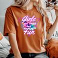 Girls Just Wanna Have Fun 1980S Eighties Costume Party レディースオーバーサイズコンフォートTシャツ Yam