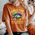 Girls Trip New Orleans In My Mardi Gras Era リップ 楽しいノベルティ レディースオーバーサイズコンフォートTシャツ Yam