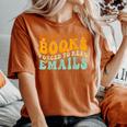 Groovy Born To Read 本 強制的に読む メール 読書 レディースオーバーサイズコンフォートTシャツ Yam