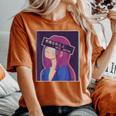 Hailatanad Anime Girl Japaneseaporwave Aesthetic レディースオーバーサイズコンフォートTシャツ Yam