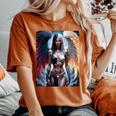 Hot Girl On 男性用 ハーフエンジェル&ハーフデーモンガール レディースオーバーサイズコンフォートTシャツ Yam