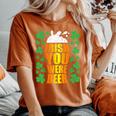 Irish You Were Beer 聖パトリックの日 ビアマグ 面白い レディースオーバーサイズコンフォートTシャツ Yam