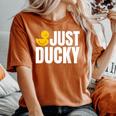 Just Duckyラバーダック レディースオーバーサイズコンフォートTシャツ Yam