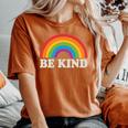 Lgbtq Be Kind Pocket Gay Pride Lgbt Ally Rainbowintage レディースオーバーサイズコンフォートTシャツ Yam