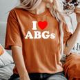 I Love Abgs I Heart Abg おもしろい アジアの赤ちゃん 女の子 恋人 レディースオーバーサイズコンフォートTシャツ Yam