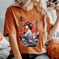 I Love Japan 東京都 日本の女の子 タトゥーアート レディースオーバーサイズコンフォートTシャツ Yam